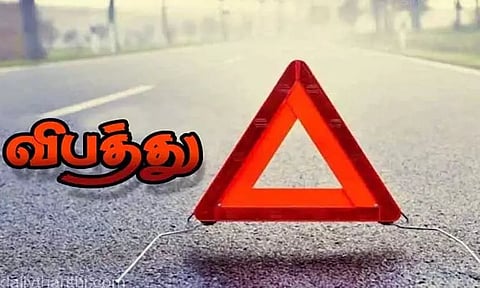 சோழவரத்தில் லாரி சக்கரத்தில் சிக்கி இளம்பெண் கணவர் கண்முன்னே பலி