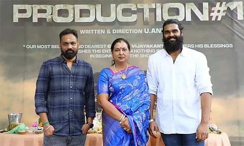 விஜயகாந்த் மகன் சண்முக பாண்டியன் நடிக்கும் புதிய படத்தின் படப்பிடிப்பு பூஜையுடன் தொடக்கம்