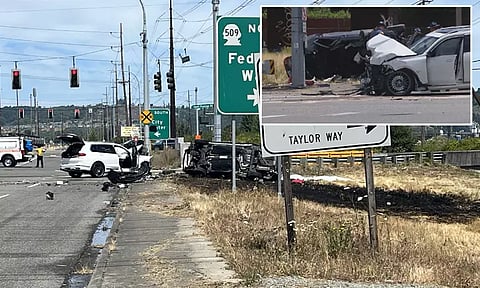 வாஷிங்டனில் இரண்டு கார்கள் மோதிய விபத்தில் 6 பேர் பலி; 3 பேர் காயம்