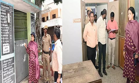 கலைஞர் மகளிர் உரிமைத் திட்ட முகாம்கள் நடைபெற உள்ள இடங்களில் காஞ்சீபுரம் மாவட்ட கலெக்டர் ஆய்வு