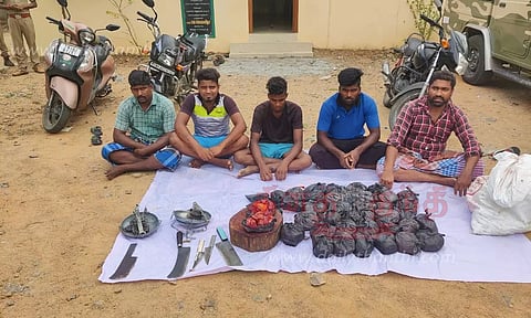 காட்டுப்பன்றியை வேட்டையாடி விற்ற 5 பேருக்கு ரூ.1½ லட்சம் அபராதம்
