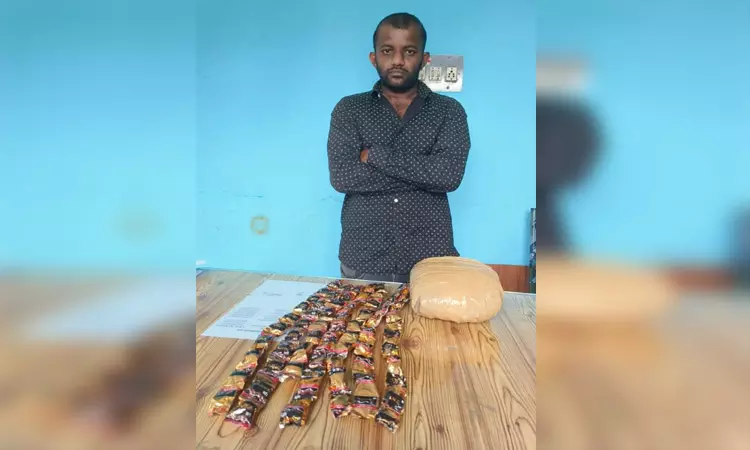 போதை சாக்லேட், கஞ்சா கடத்திவந்த பெங்களூரு வாலிபர் கைது