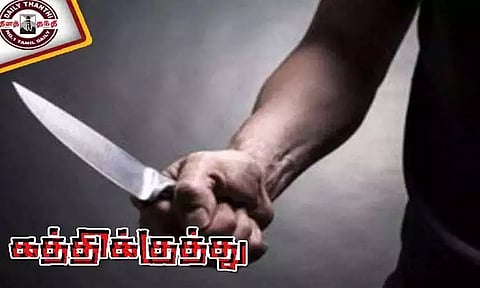 வயலுக்கு தண்ணீர் செல்லும் குழாய் உடைந்ததால் தகராறு; தந்தை, மகனுக்கு கத்தி வெட்டு