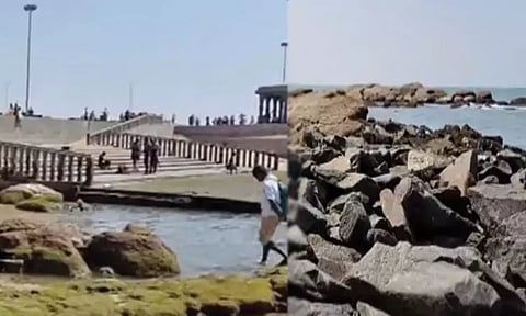 கன்னியாகுமரியில் கடல் உள்வாங்கியது - படகு போக்குவரத்து பாதிப்பு