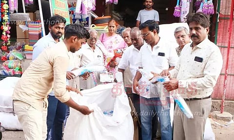 600 கிலோ பிளாஸ்டிக் பொருட்கள் பறிமுதல்