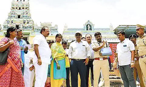 திருத்தணி முருகன் கோவிலில் கலெக்டர், போலீஸ் சூப்பிரண்டு ஆய்வு