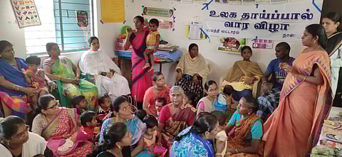 பரமத்திவேலூர் குழந்தைகள் மையத்தில் உலக தாய்ப்பால் வார விழா