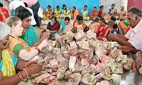 இருக்கன்குடி மாரியம்மன் கோவிலில் உண்டியல் திறப்பு