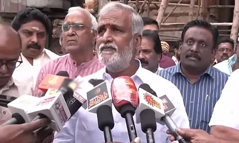 இடிந்து விழுந்த ஸ்ரீரெங்கம் கிழக்கு கோபுரம் புதுப்பிக்கப்படும் - அமைச்சர் சேகர்பாபு பேட்டி