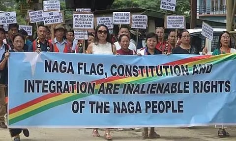 மணிப்பூர்: அமைதி பேச்சுவார்த்தையை வெற்றிகரமாக முடிக்கக்கோரி நாகா சமூகத்தினர் பேரணி