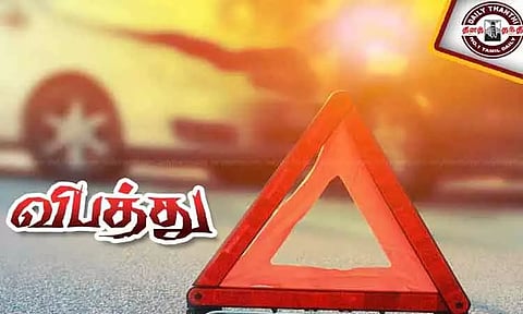 கனகம்மாசத்திரம் அருகே மோட்டார் சைக்கிள் மீது லாரி மோதல்; தொழிலாளி பலி