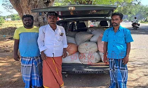 காரில் ரேஷன் அரிசி கடத்திய 3 பேர் கைது