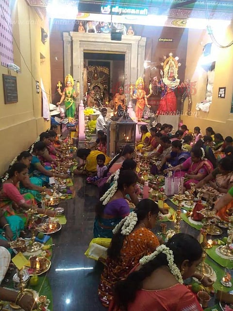 வீரமகா காளியம்மன் கோவிலில் 108 திருவிளக்கு பூஜை