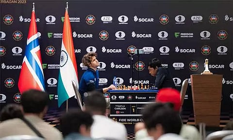 செஸ் உலகக்கோப்பை இறுதிப்போட்டி டிரா; வெற்றியை தீர்மானிக்கும் ஆட்டம் நாளை நடைபெறும்