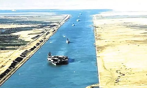 சூயஸ் கால்வாயில் கப்பல்கள் செல்ல தடை