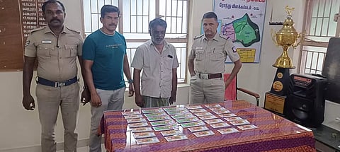 கூடலூர் அருகே லாட்டரி சீட்டுகள் விற்றவர் கைது