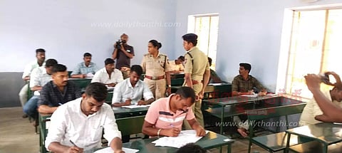 சப்-இன்ஸ்பெக்டர் பணிக்கான எழுத்து தேர்வுசேலத்தில் 1,049 போலீசார் எழுதினர்