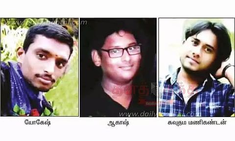 கார்-லாரி மோதலில் 3 வாலிபர்கள் பலி