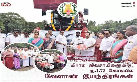 காஞ்சீபுரத்தில் விவசாயிகளுக்கு ரூ.1¾ கோடியில் வேளாண் எந்திரங்கள்