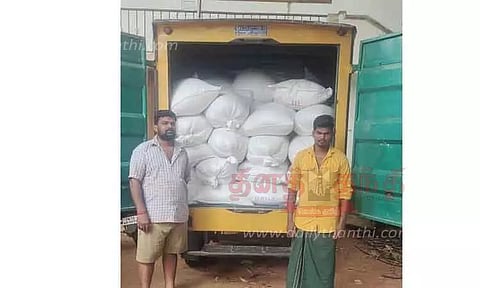 கேரளாவுக்கு டெம்போவில் கடத்த முயன்ற4 டன் ரேஷன் அரிசி பறிமுதல்