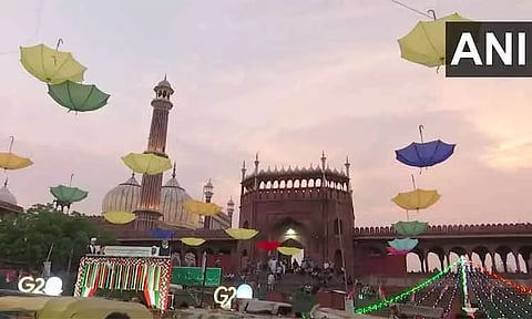 ஜி-20 உச்சி மாநாடு; டெல்லியில் உள்ள புகழ்பெற்ற ஜும்மா பள்ளிவாசல் அலங்கரிப்பு