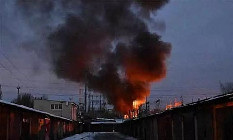 உக்ரைன் தலைநகரில் இரவு நேரத்தில் டிரோன் தாக்குதல் நடத்திய ரஷியா - ஒருவர் படுகாயம்