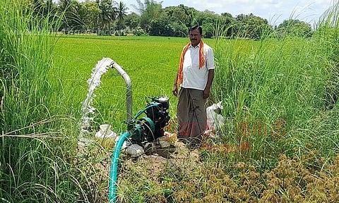 குறுவை பயிரை காப்பாற்றும் விவசாயிகள்