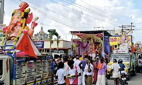 விநாயகர் சிலைகள் மருதையாற்றில் கரைப்பு