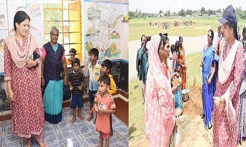 சந்தவேலூர் ஊராட்சி ஒன்றிய தொடக்கப் பள்ளியில் காஞ்சீபுரம் மாவட்ட கலெக்டர் ஆய்வு