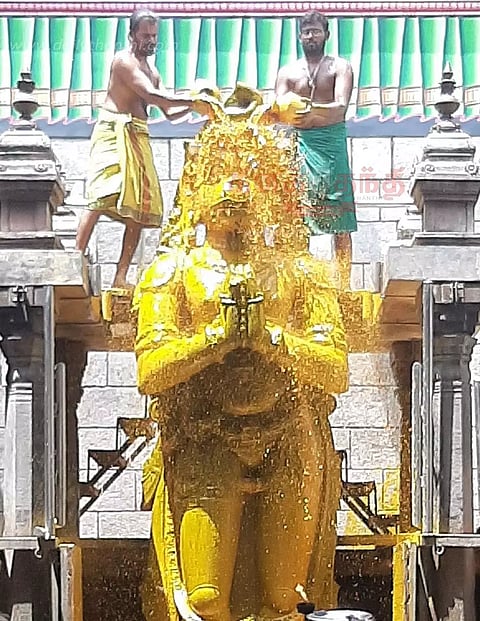 ஆஞ்சநேயர் கோவிலில் சிறப்பு அபிஷேகம்