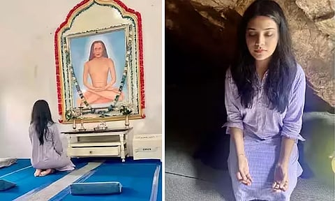 ரஜினிகாந்த் சென்ற பாபாஜி குகையில் நடிகை தியானம்