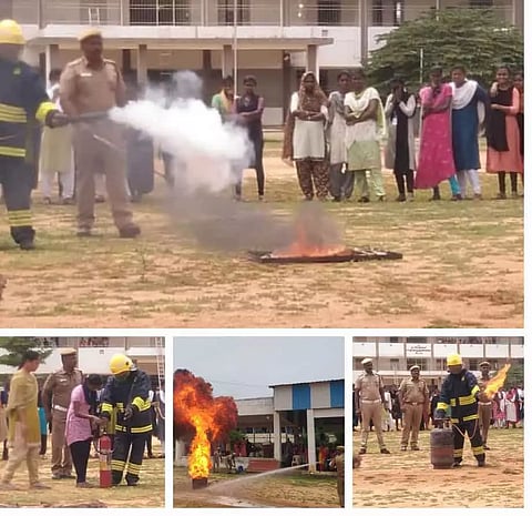 தீ விபத்து-வெள்ள பாதிப்பு மீட்பு ஒத்திகை