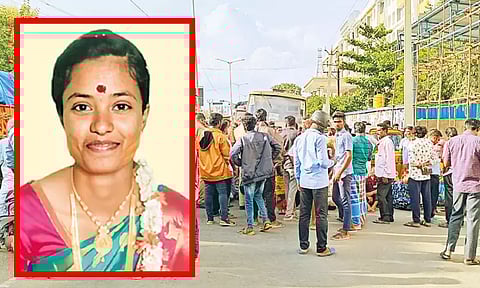 திருமணமான 4 மாதத்தில் புதுப்பெண் தூக்குப்போட்டு தற்கொலை - உறவினர்கள் சாலைமறியல்