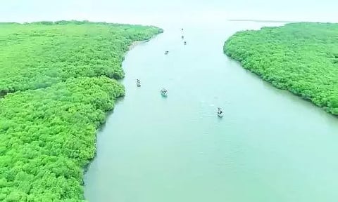 முத்துக்குடாவில் ரூ.3 கோடியில் சுற்றுலா பணிகள் மும்முரம்