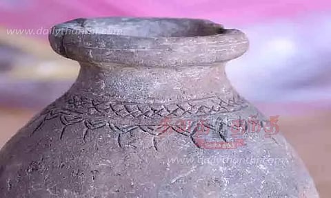 விஜயகரிசல்குளம் அகழாய்வில் கிடைத்த கலயம்