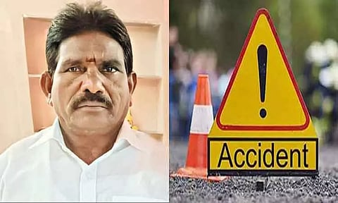 வெங்கல் அருகே மோட்டார் சைக்கிள் மீது வேன் மோதி மின்வாரிய ஊழியர் பலி