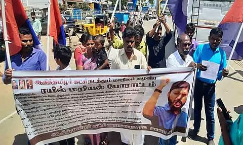 ரெயில் மறியல் முயற்சி; ஆதித்தமிழர் கட்சியினர் கைது