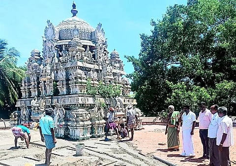 வீரட்டானேஸ்வரர் கோவிலில் சீரமைப்பு பணிகள் தீவிரம்