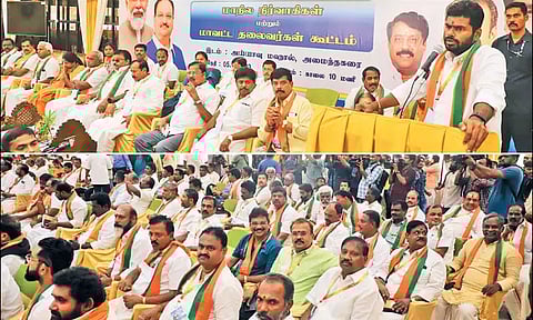 நாடாளுமன்ற தேர்தலில் தி.மு.க. - பா.ஜ.க. இடையேதான் போட்டி -அண்ணாமலை பேச்சு