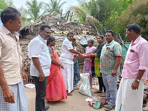 கூரை வீடு தீயில் எரிந்து நாசம்