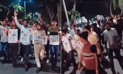 பாலஸ்தீனத்துக்கு ஆதரவாக பேரணி.. அலிகார் முஸ்லிம் பல்கலைக்கழக வளாகத்தில் பரபரப்பு