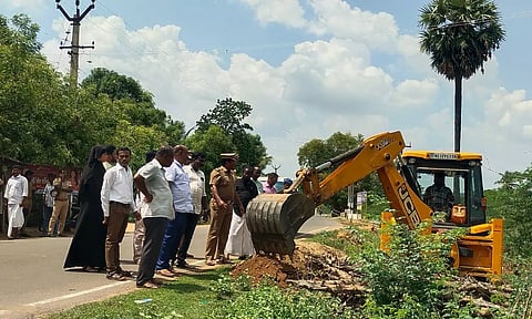 வரத்து வாய்க்கால் ஆக்கிரமிப்பு அகற்றும் பணி தொடக்கம்