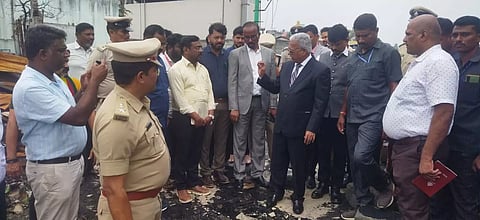 பட்டாசு விபத்து நடந்த இடத்தில் லோக் அயுக்தா நீதிபதி நேரில் ஆய்வு