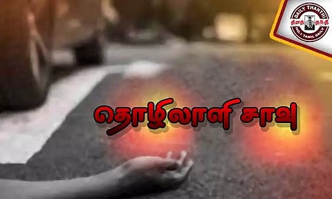 பேரம்பாக்கம் அருகே மோட்டார் சைக்கிள் மீது லாரி மோதி தொழிலாளி பலி