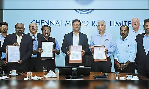 மாதவரம் - சோழிங்கநல்லூர் இடையே மெட்ரோ ரெயில் நிலையங்கள் அமைக்க ரூ.1,817 கோடியில் ஒப்பந்தம்