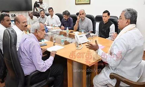 முதல்-மந்திரி சித்தராமையாவுடன் காண்டிராக்டர்கள் சங்க தலைவர் சந்திப்பு