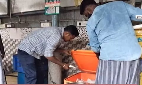 மீன் மார்க்கெட் பகுதியில் உணவு பாதுகாப்பு துறை அதிகாரிகள் திடீர் சோதனை