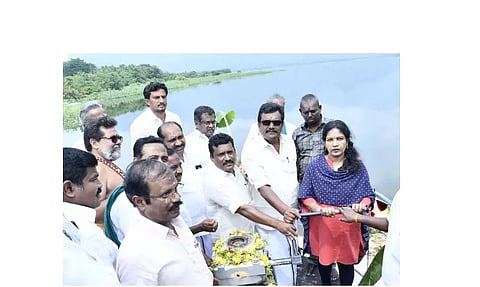 முதல்போக பாசனத்திற்காக மஞ்சளாறு அணையில் தண்ணீர் திறப்பு