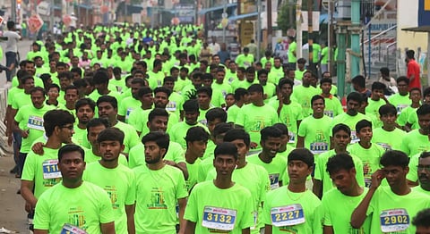 தர்மபுரியில்போதை பொருட்கள் எதிர்ப்பு விழிப்புணர்வு மாரத்தான்