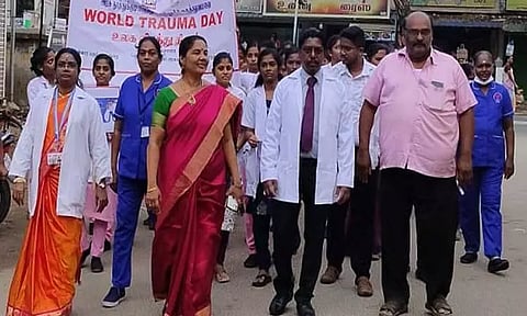 தூத்துக்குடியில்உலக விபத்து, காயம் தின விழிப்புணர்வு ஊர்வலம்